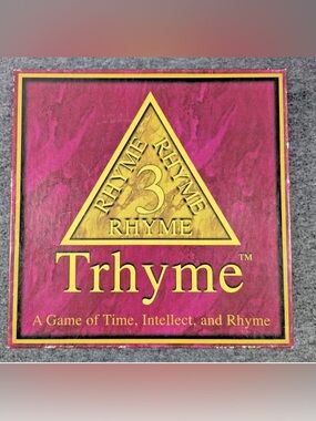 Trhyme Board Game Vintage Word Rhyme Game w/ Timer Pieces Ages 12+